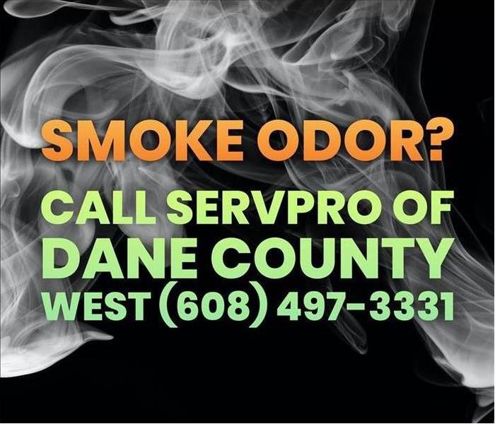 a smoke filled black ground with title Eliminate Smoke Odor Call SERVPRO 