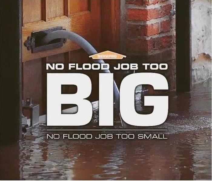 a flooded front door with title no Flood job too big, no flood job too small