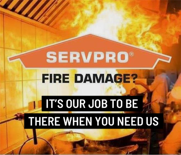 an image of fire damage with SERVPRO Logo "It's our job to be there when you need us"