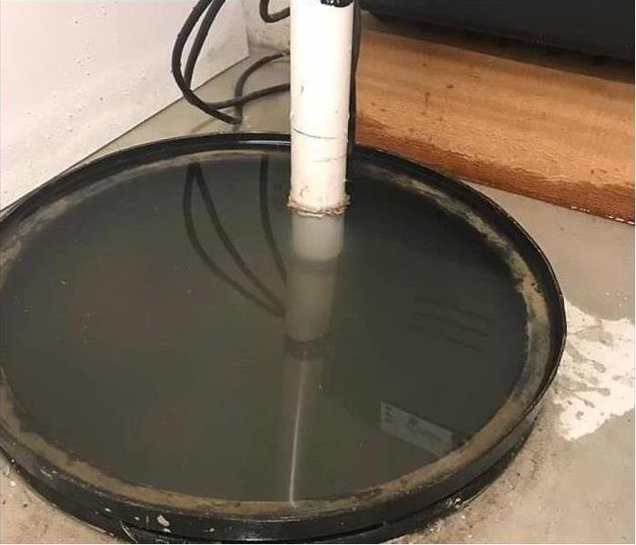 an overflowing sump pump resulting from it's failure